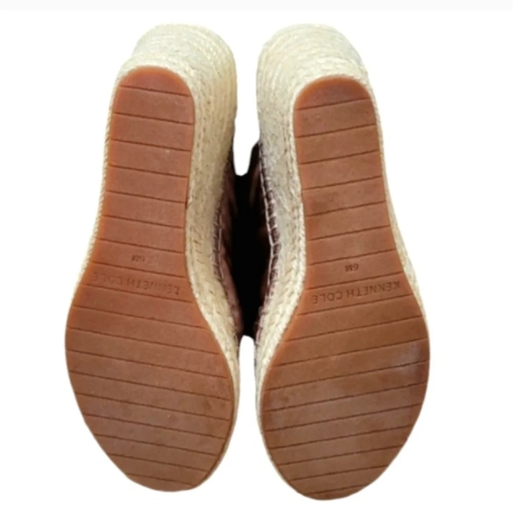 Kenneth Cole New York Odelle 2 Espadrille Wedge Sandals Blush Satin Size 6 NWT